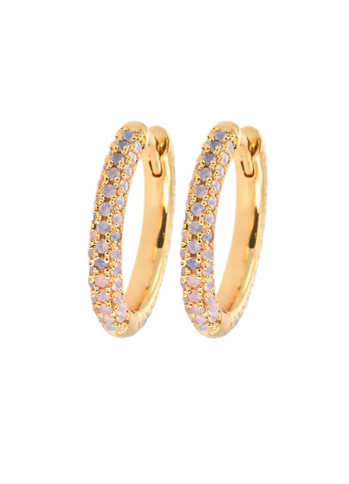 Emilia By Bon Dep Medium Covered Hoops Frost