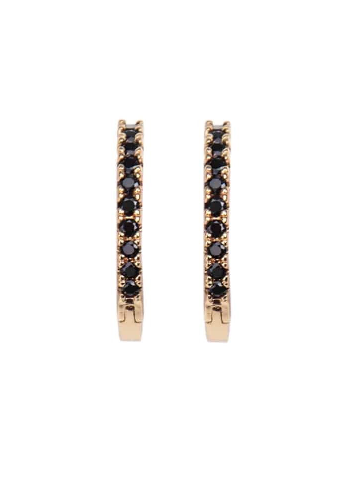 Emilia By Bon Dep Medium Hoops Black