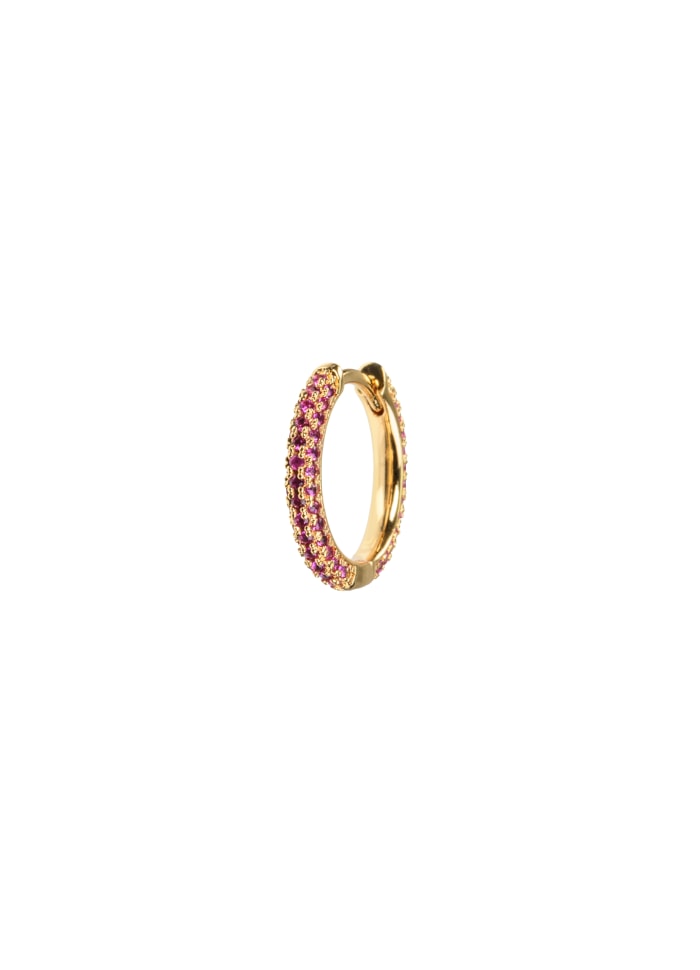 Emilia By Bon Dep Medium Hoops Cerise