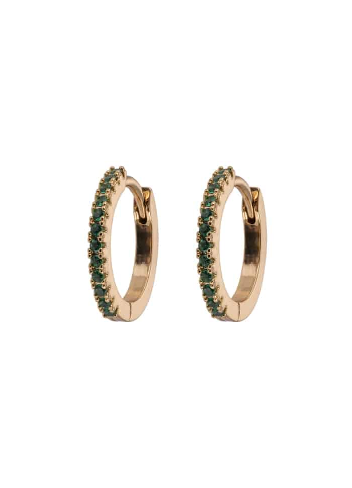 Emilia By Bon Dep Medium Hoops Green