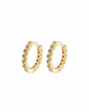 Emilia By Bon Dep Medium Hoops Stone Drop