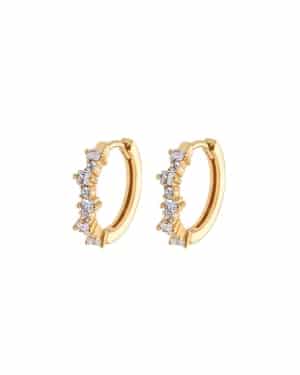 Emilia By Bon Dep Mixed Medium Hoops White