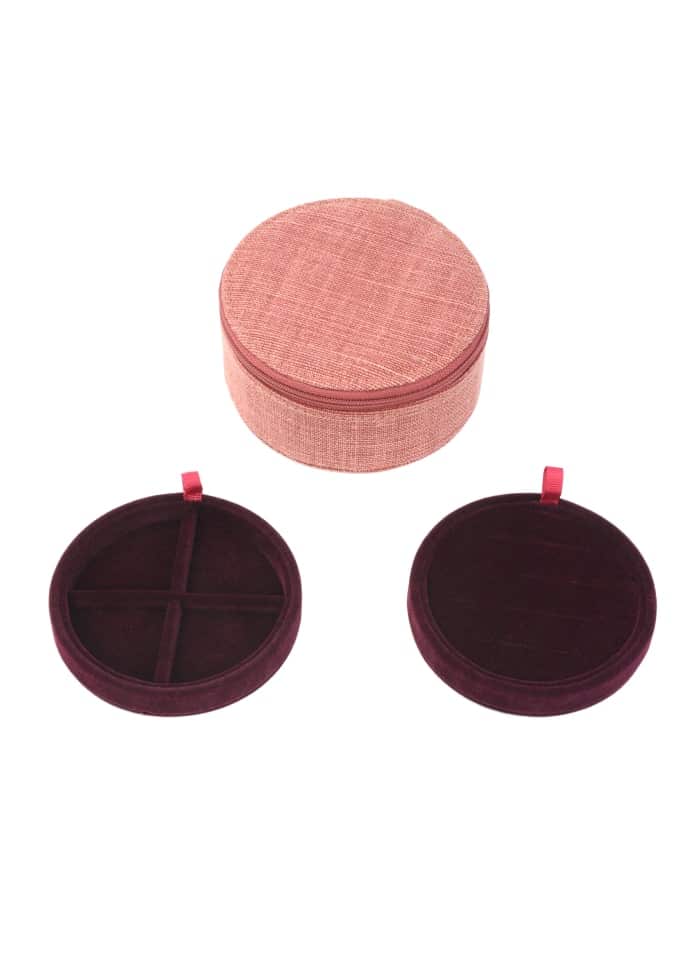 Emilia By Bon Dep Round Box Lin Bordeaux