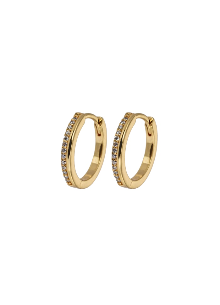 Emilia By Bon Dep Small Hoops Gold/White