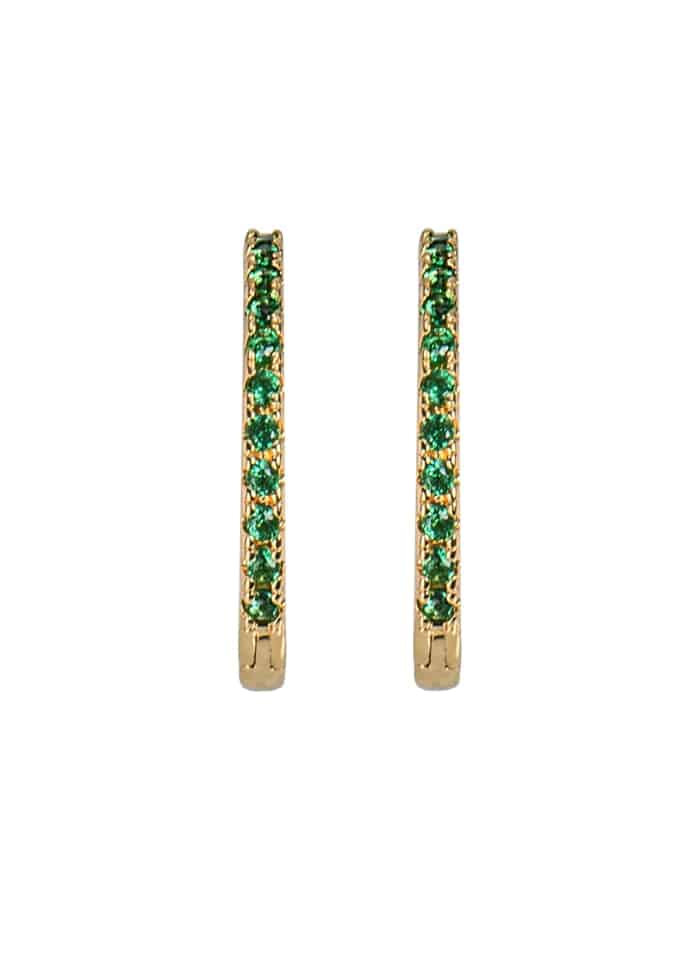Emilia By Bon Dep Small Hoops Green