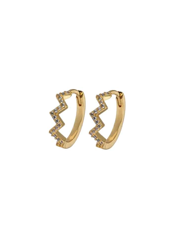 Emilia By Bon Dep Small ZigZag Hoops