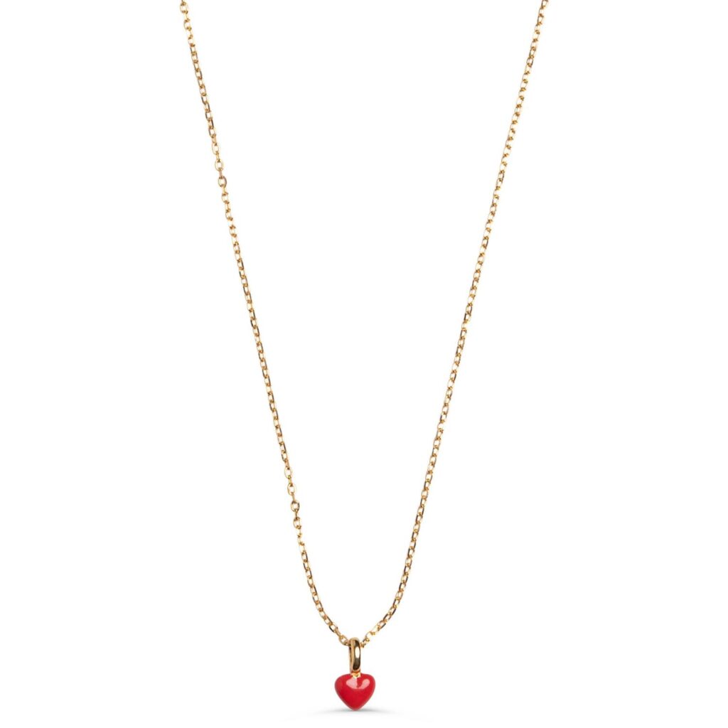 Enamel Amore Necklace Red