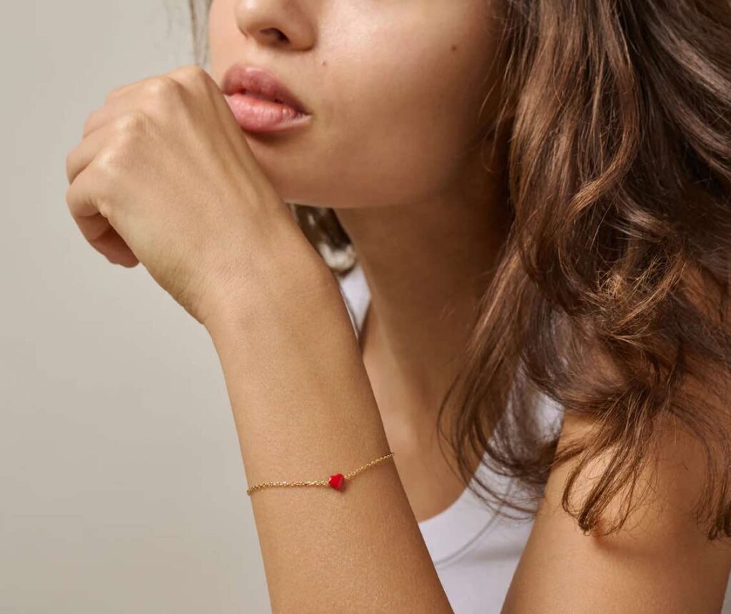 Enamel Bracelet Amore Red