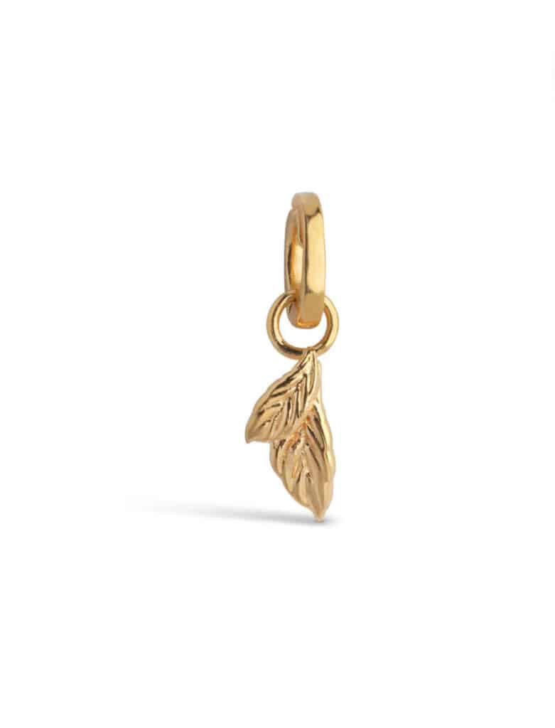 Enamel Charm Organic Double Leaf