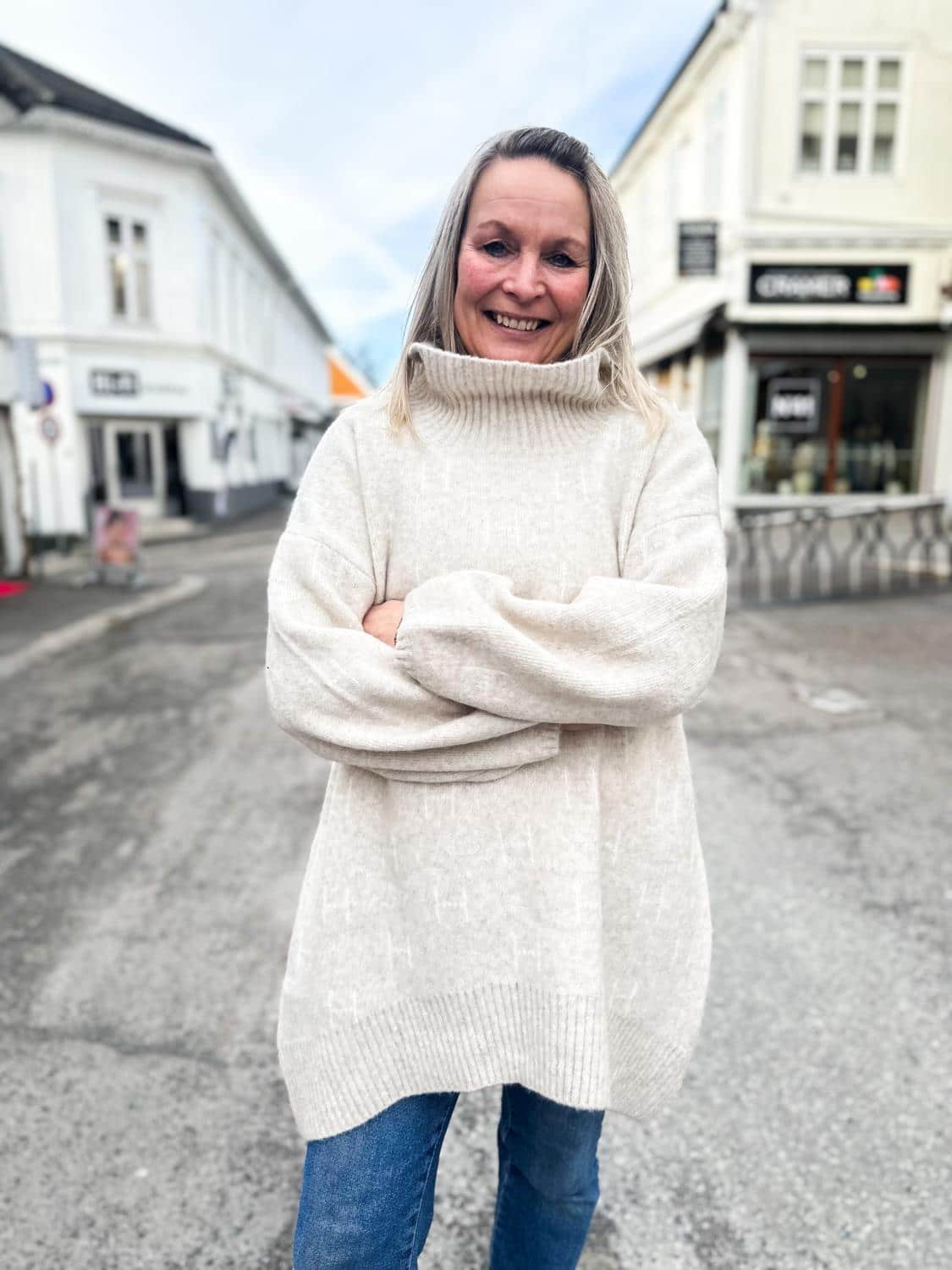 Hèst Fam Sweater Long Bone White