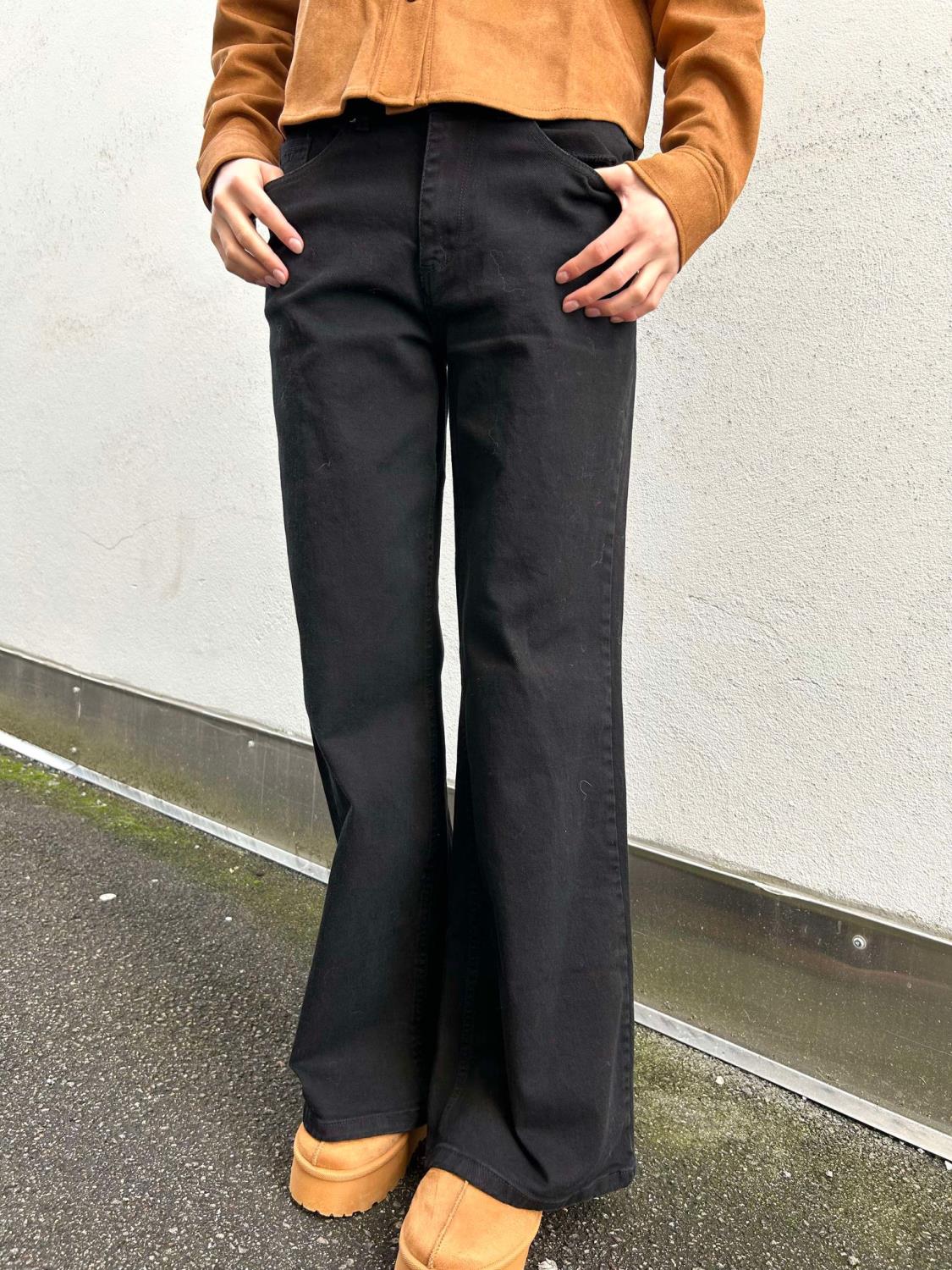 Hèst Megan Denim Wide Leg Pants Black