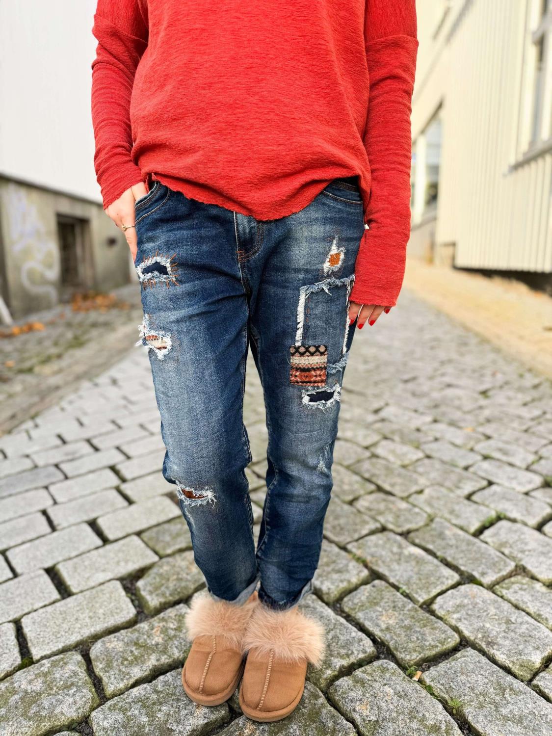 IBC Collection Denim Pants Patch Orange