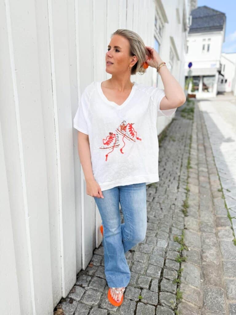 IBC Collection Linnen T-Shirt Orange Shoes