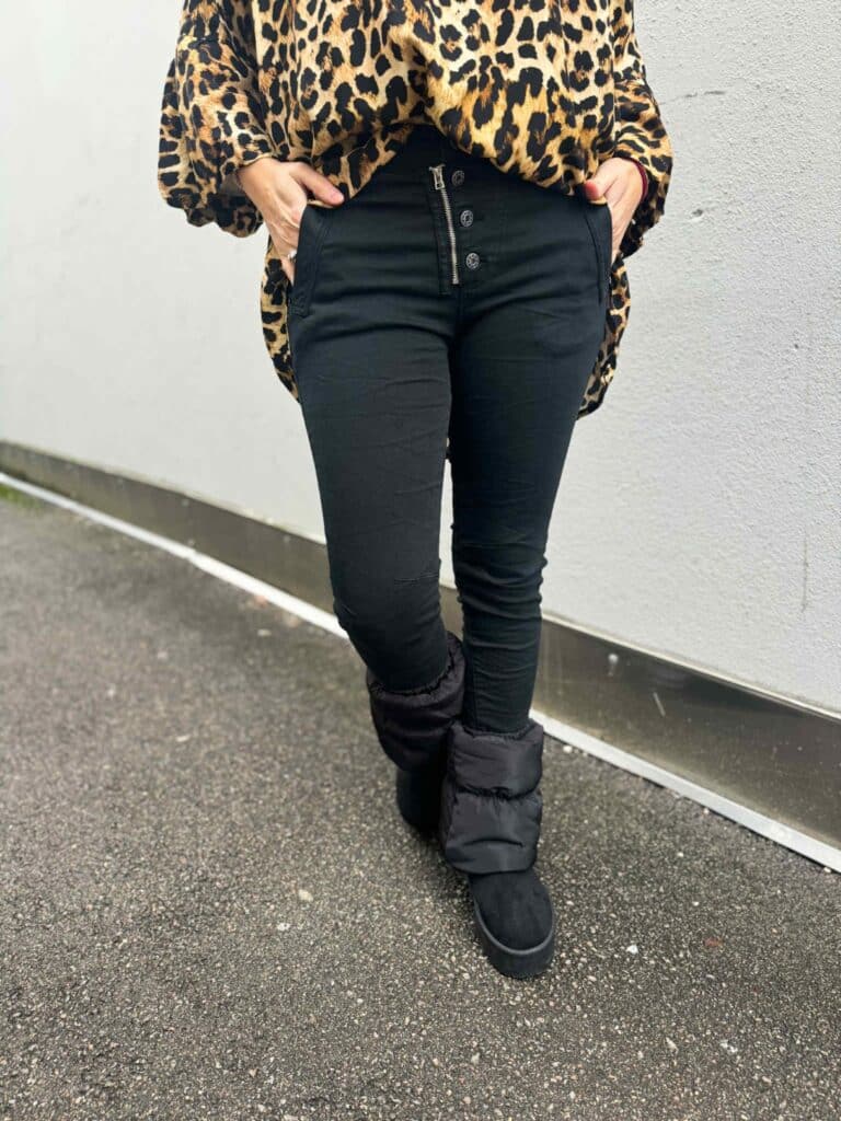 IBC Collection Slim Zip Jeans Black