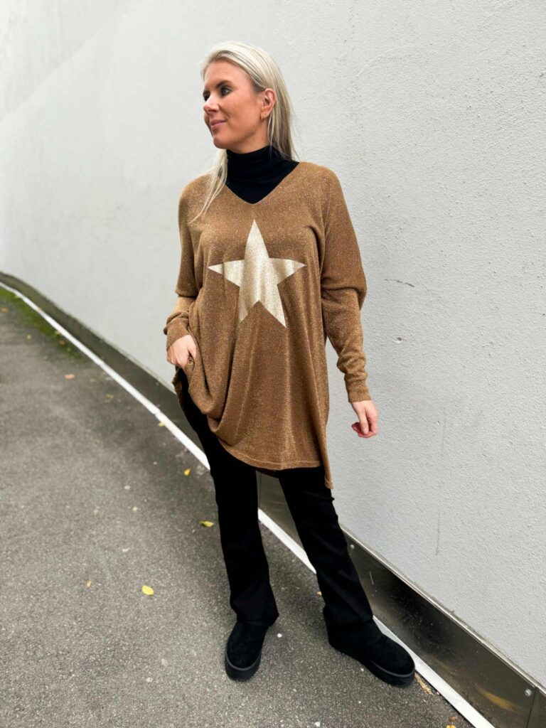 Ibc Collection Star Sweater Gold