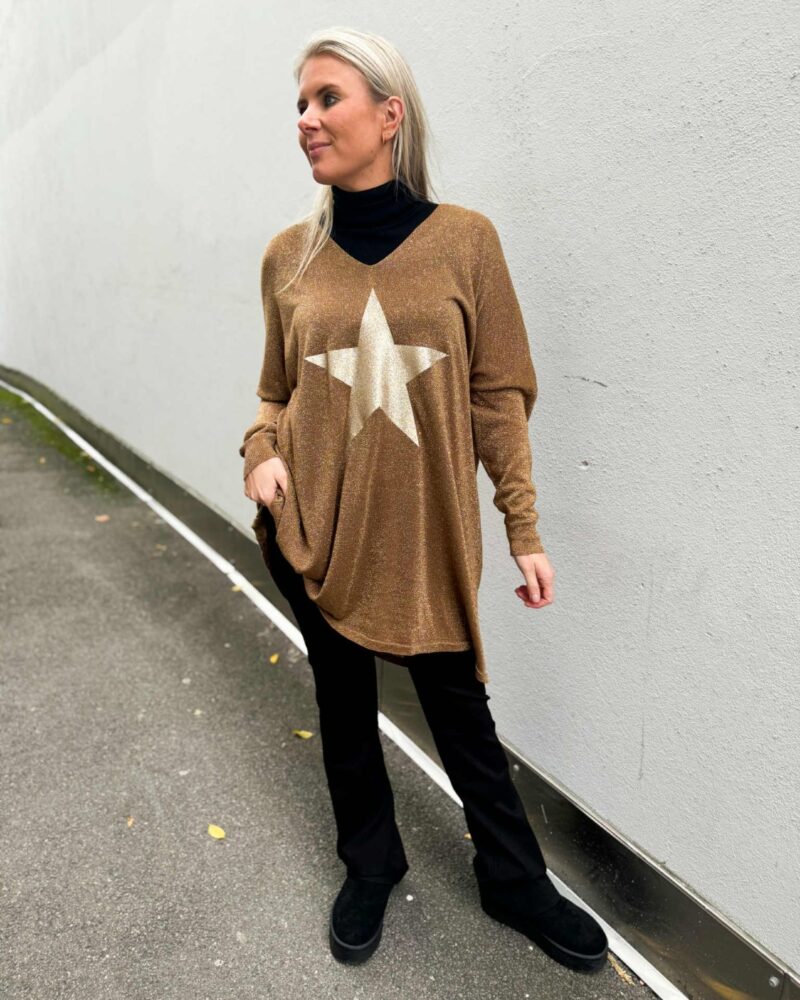 Ibc Collection Star Sweater Gold