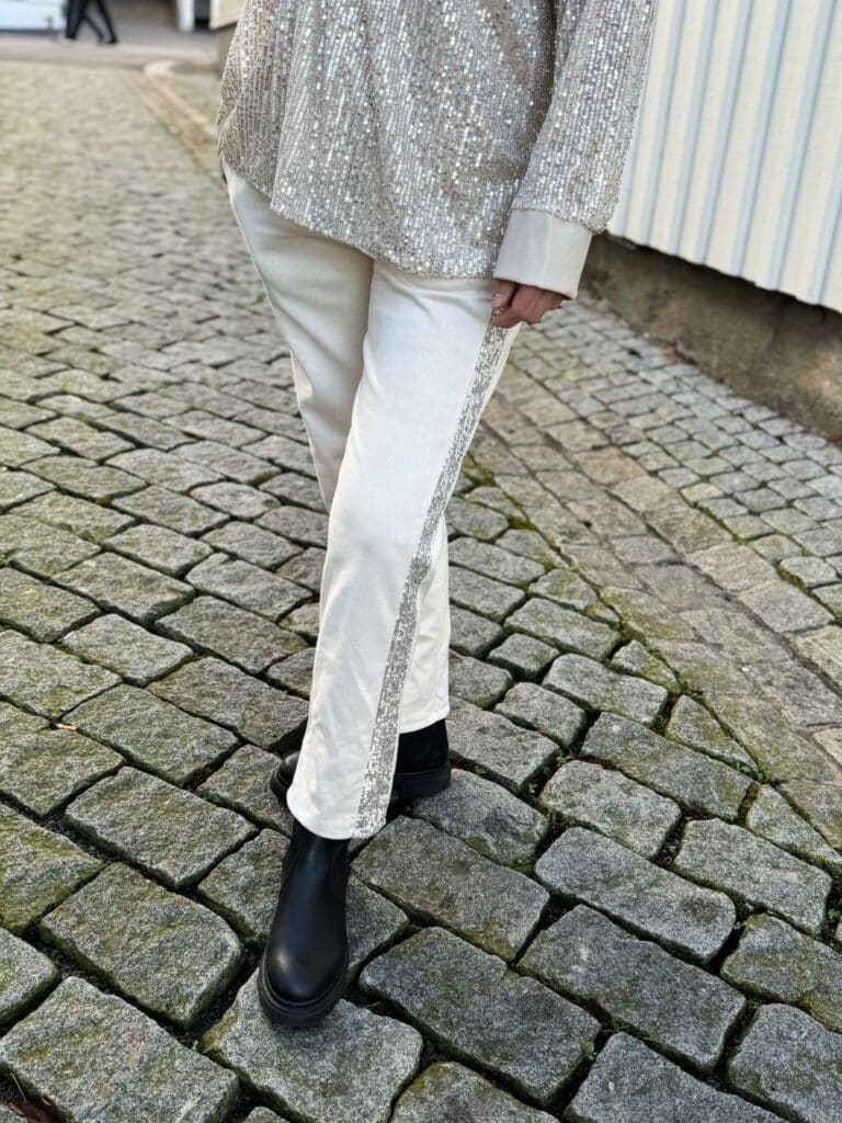 IBC Collectoion Betina Pants Beige m/ Paljetter