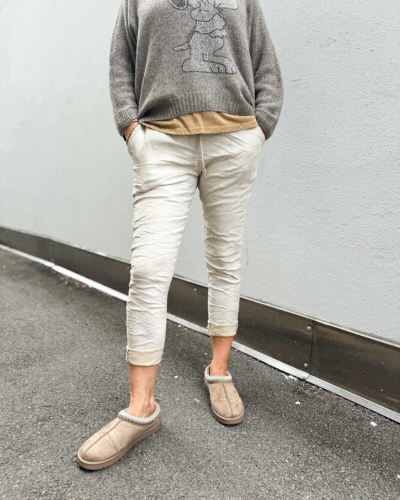 Isabella Pants Semsket Off Hvite