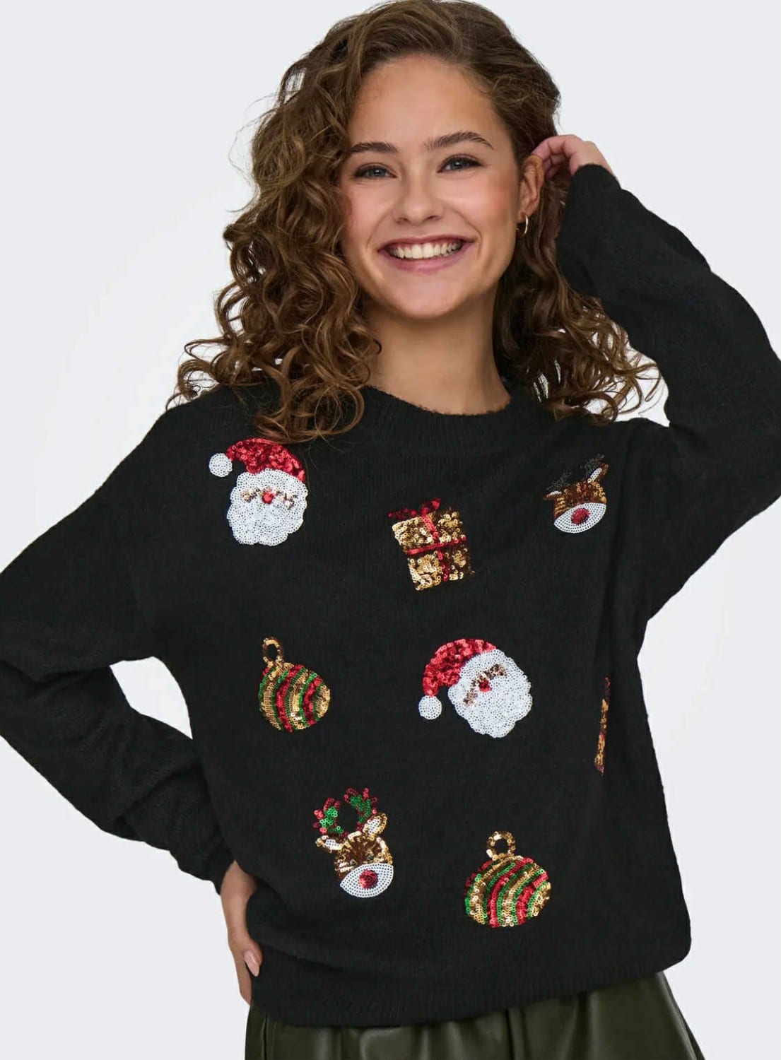 JDY Santa X-Mas O-Neck Pullover Black