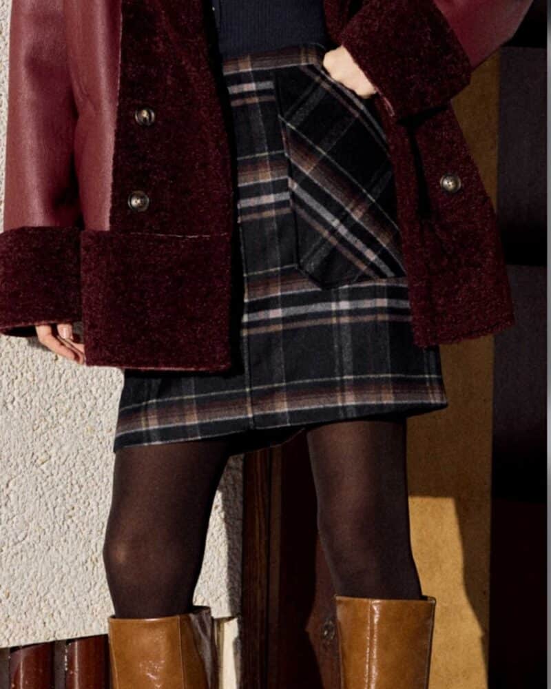 Katrin Uri Adam Check Skirt Dk. Navy