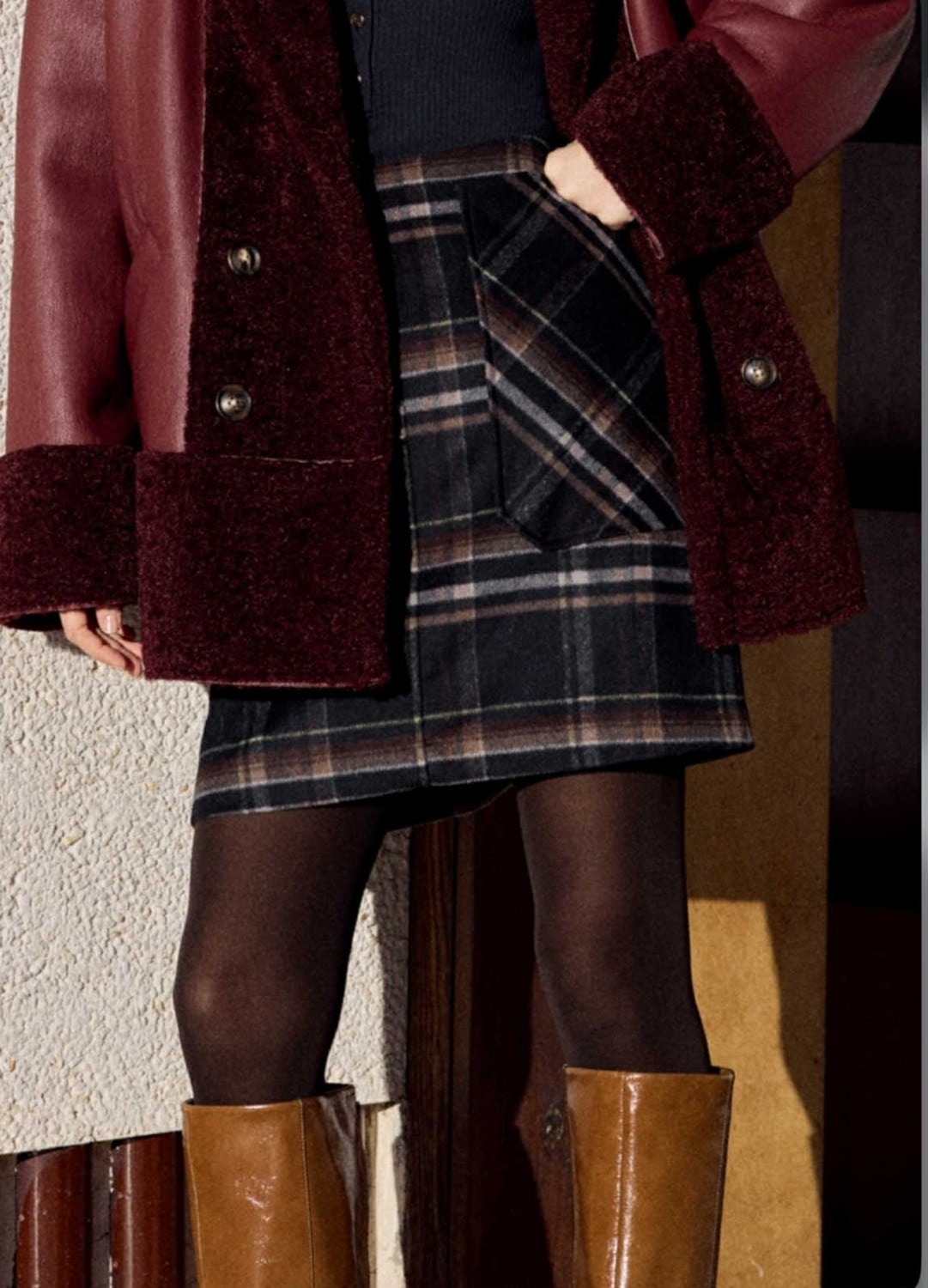 Katrin Uri Adam Check Skirt Dk. Navy