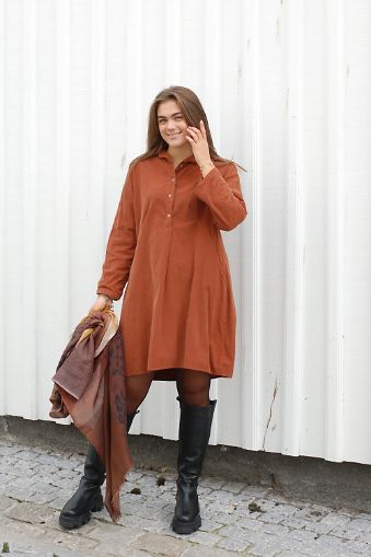 Lily Dress Baby Cord Cognac