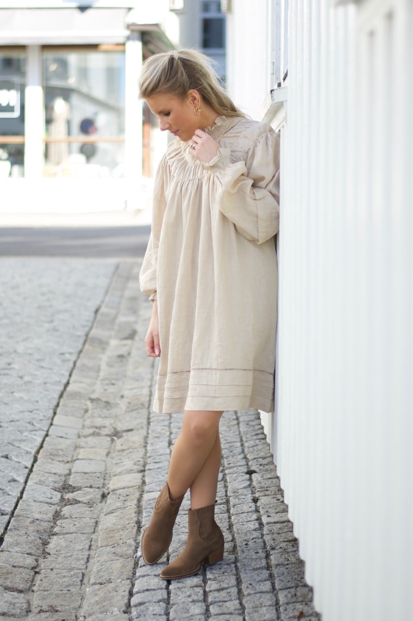 Line Of Oslo Apple Linen Dress Sand