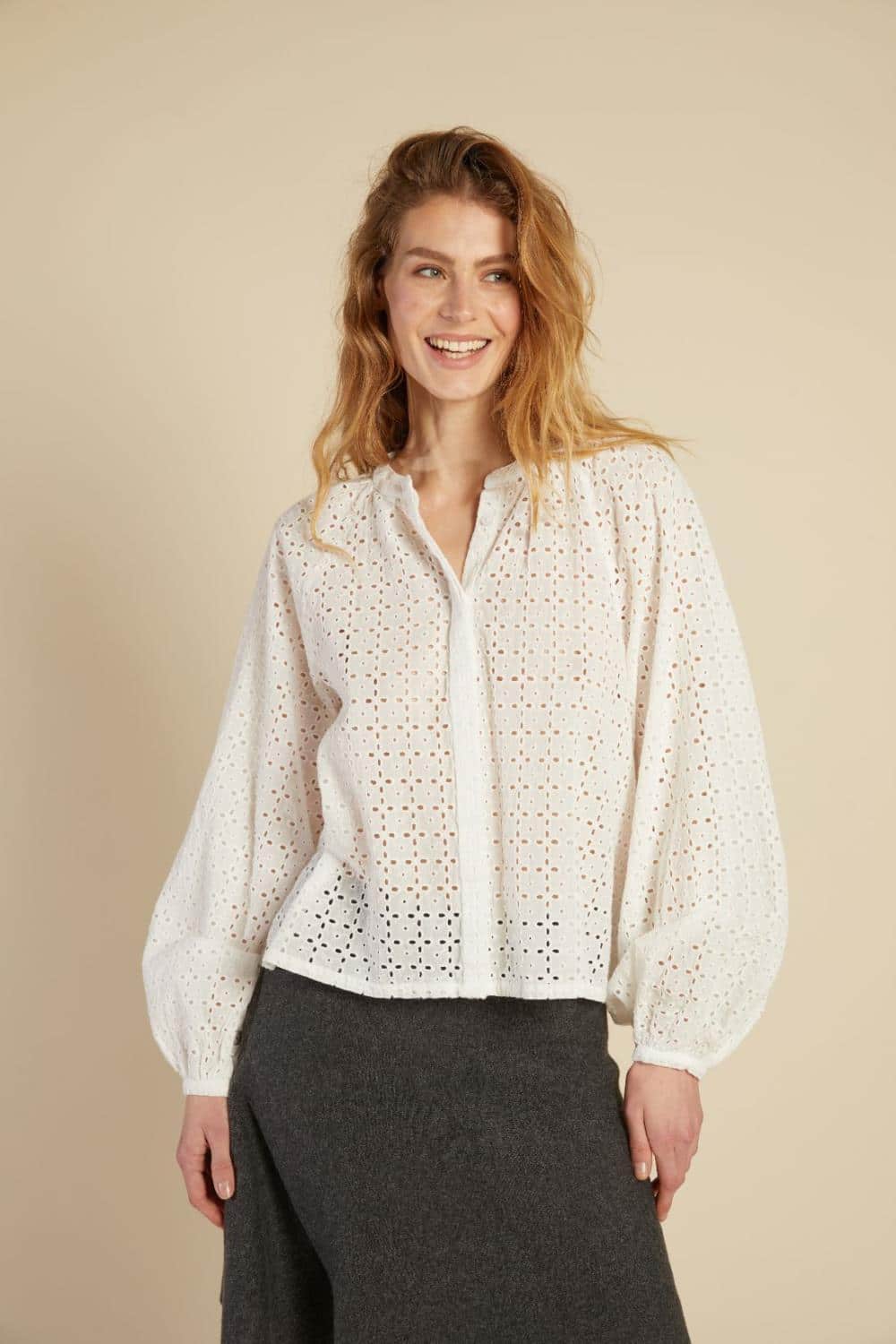 Line Of Oslo Ella Lace Blouse White