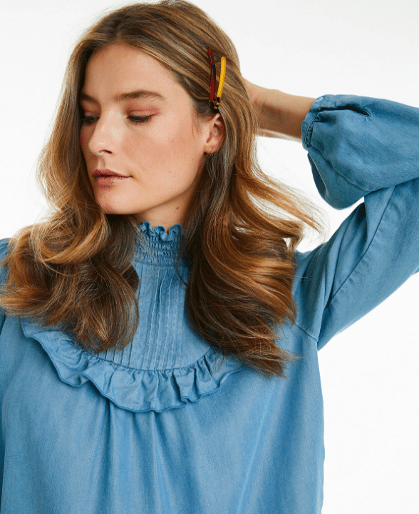 Line Of OSlo Riel Tencel Blouse Denim