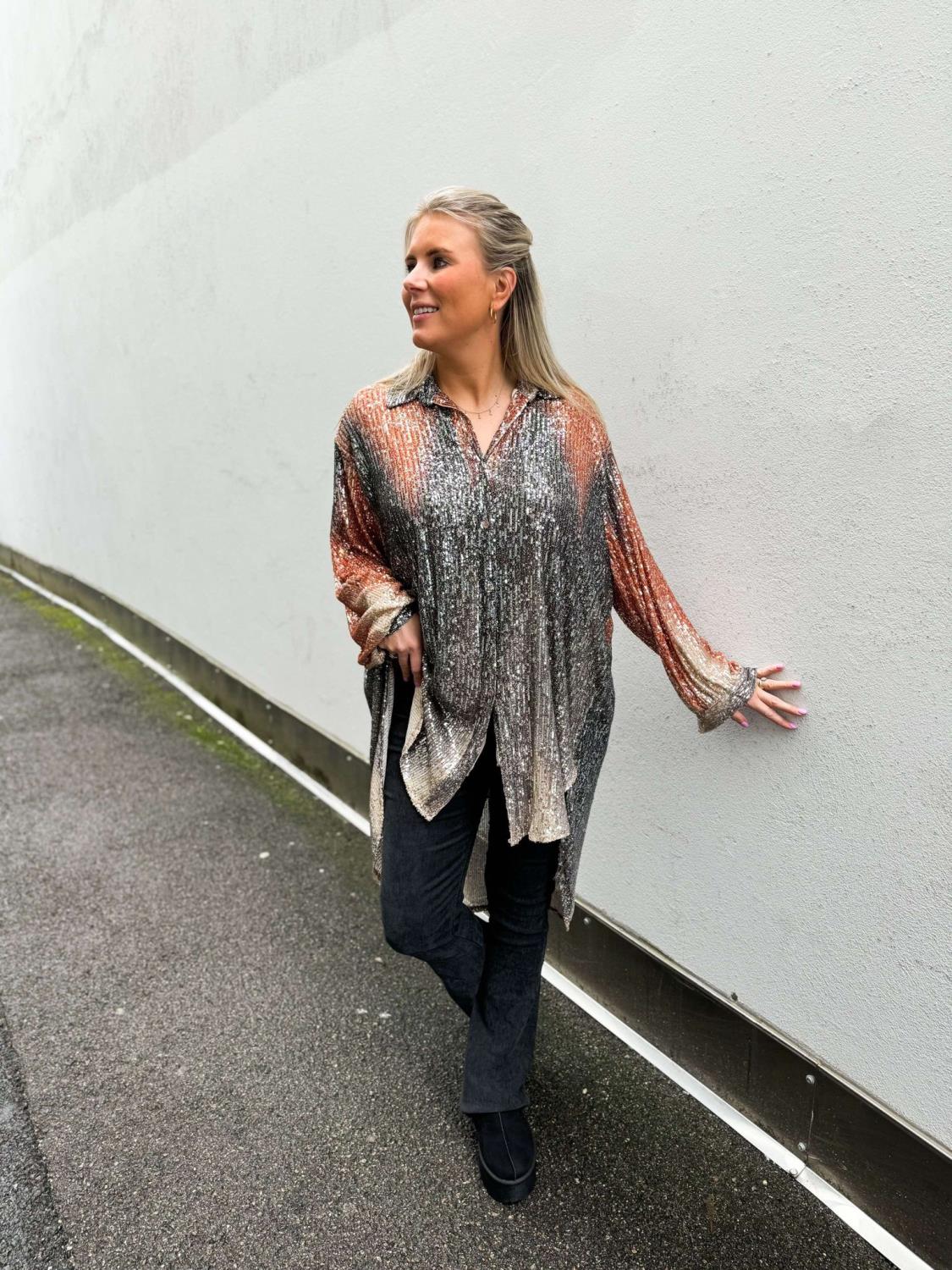 Linnea Paljett Oversize Blouse Grey