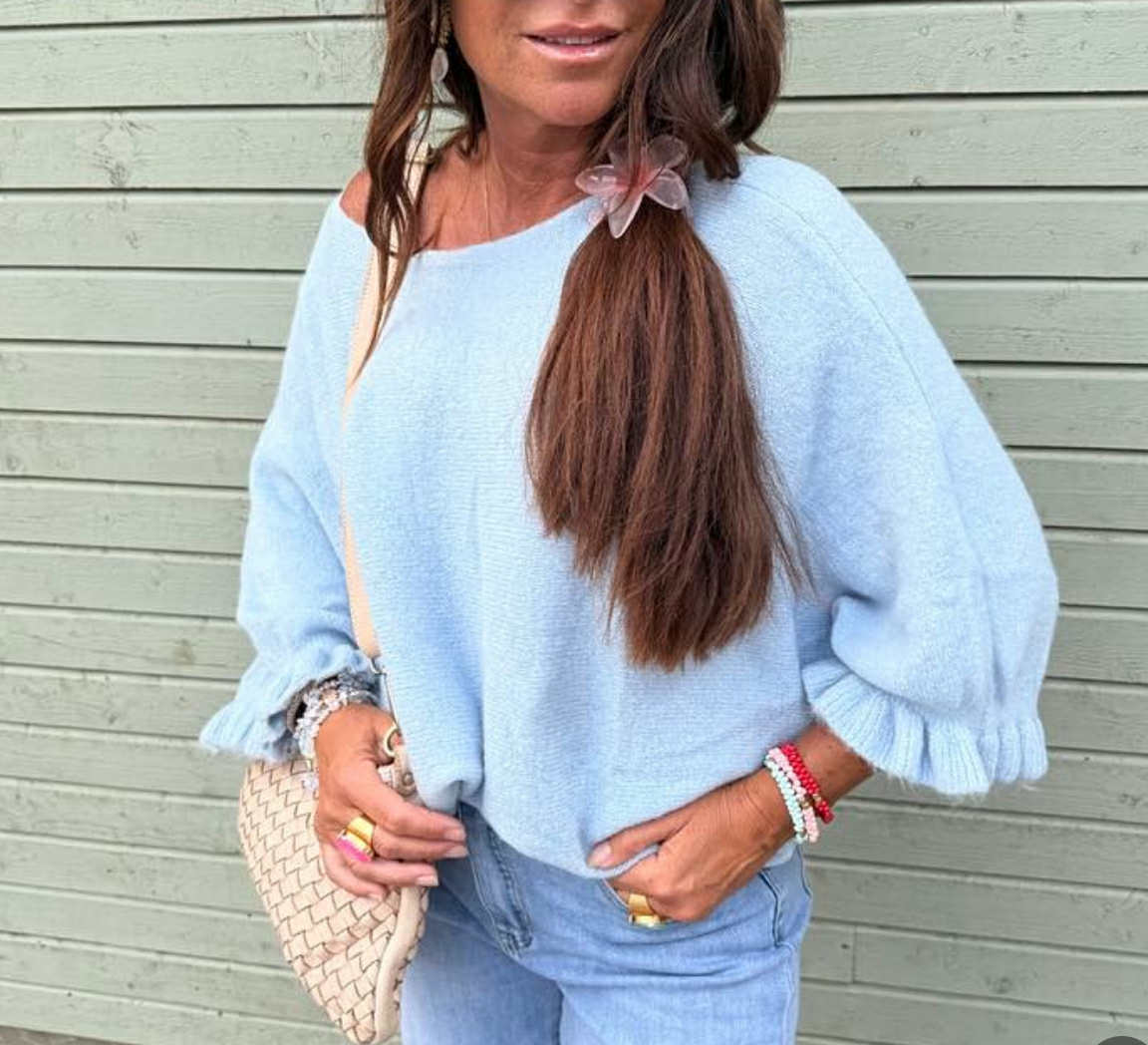 Love Forever Alicia Alpaca Sweater Light Blue