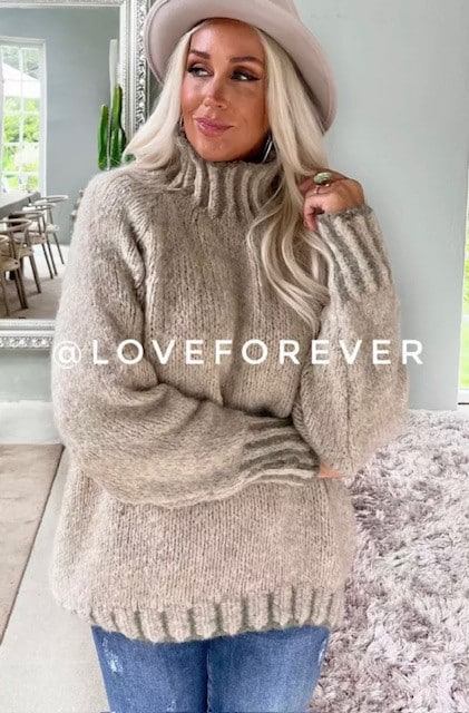 Love Forever Lola Sweater Taupe Army