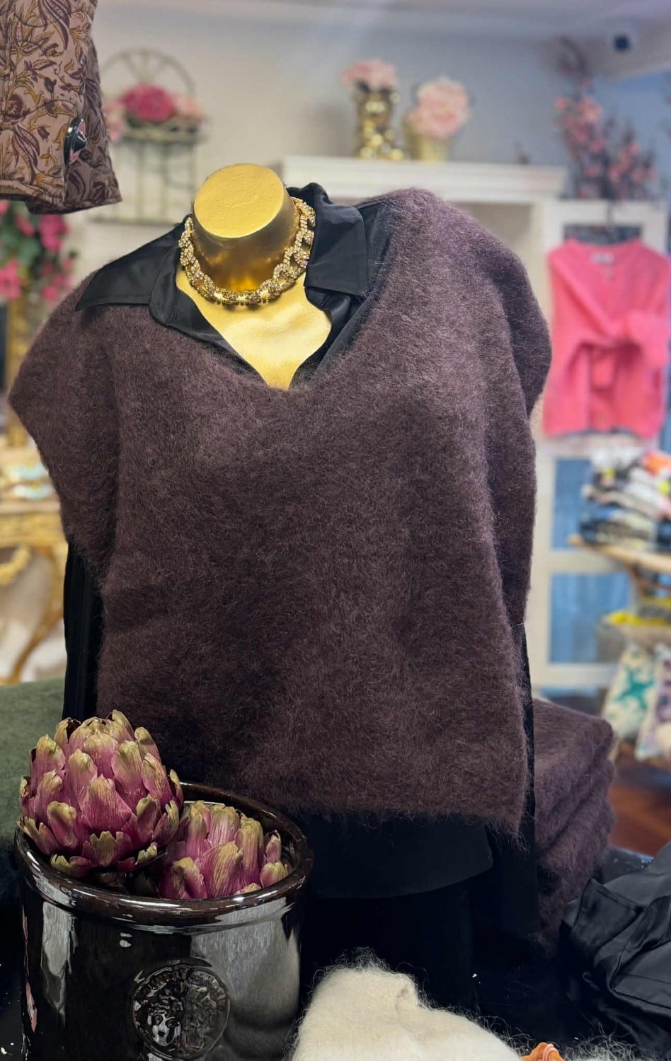 Love Forever Moa Mohair Vest Choco