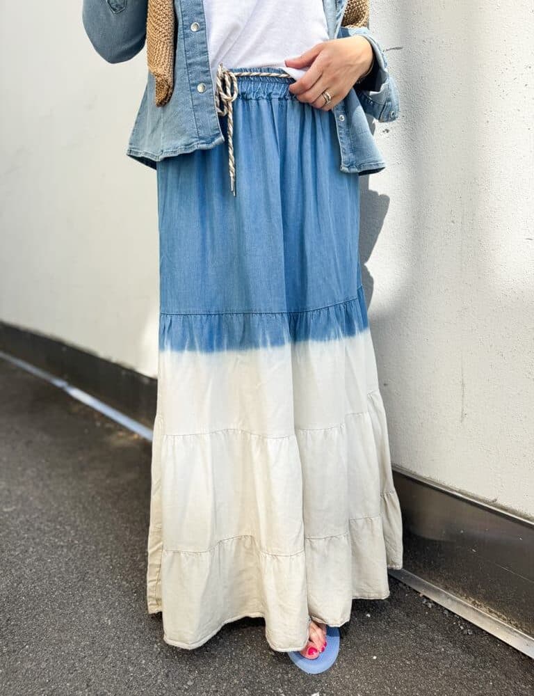 Marta Du Chateau Tekla Skirt Blue/White/Beige