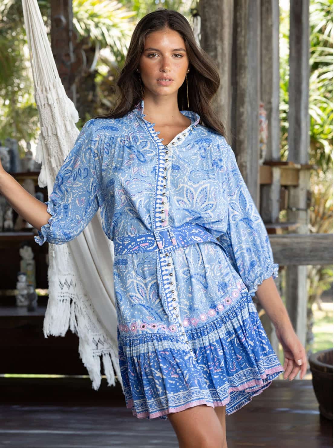 Miss June Dress Nessy Short Blue