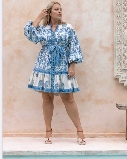 Miss June Short Dress Blue Curve