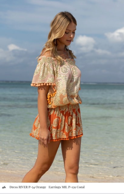 Miss June Short Mini Dress Orange