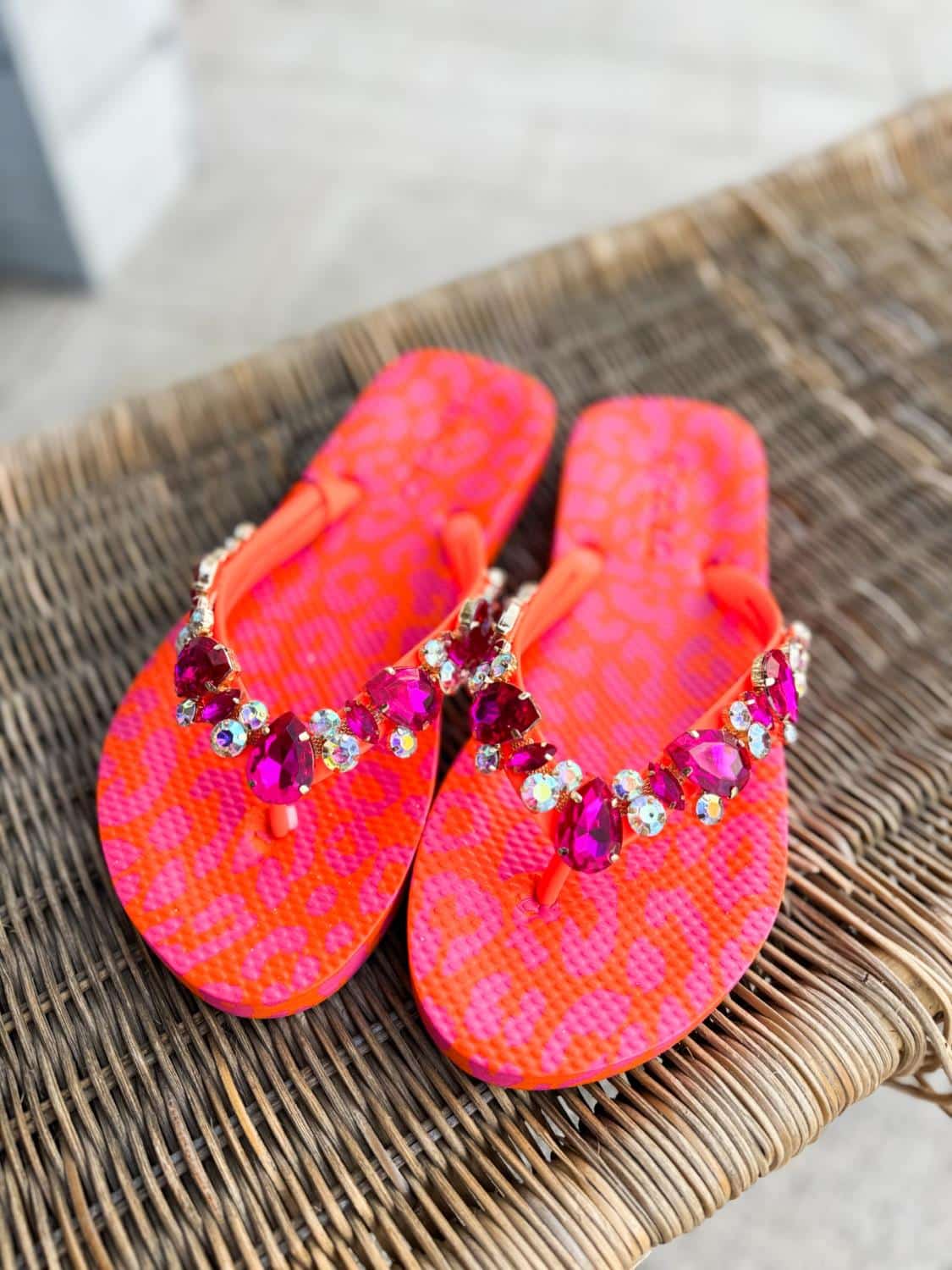 Mooilo Flip Flops Leo Orange / Red