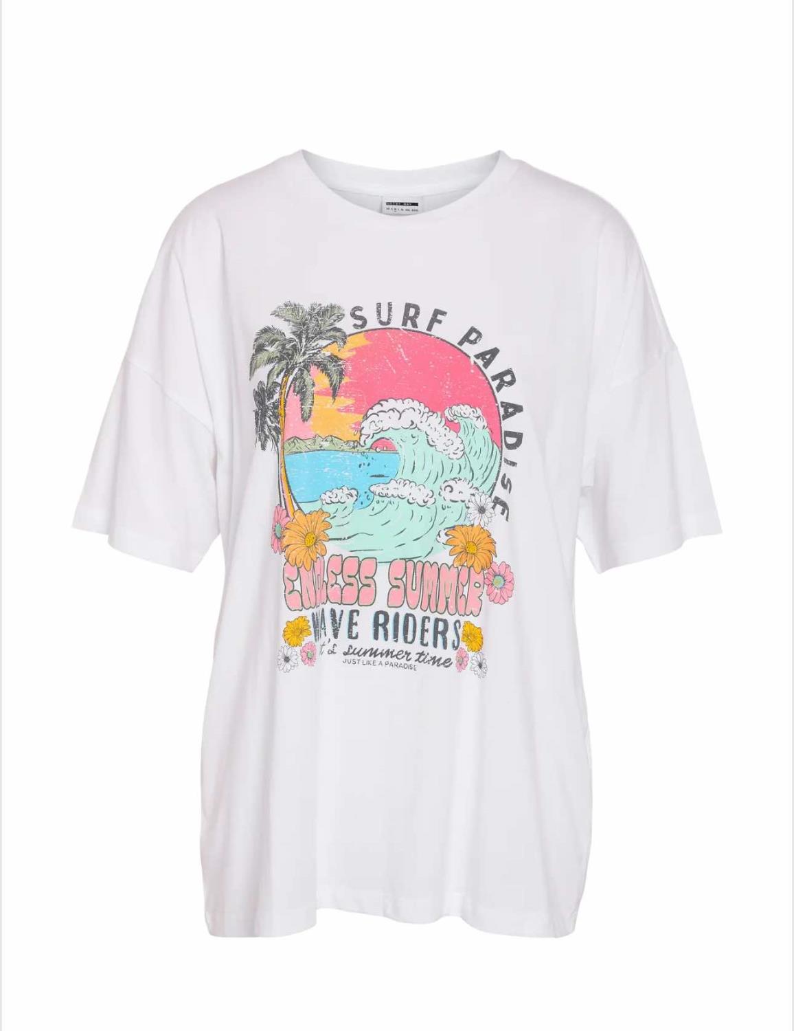 Noisy May Ida Beach T-Shirt White