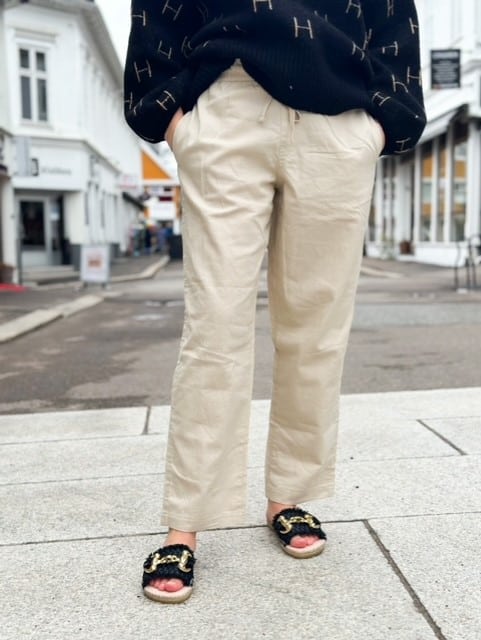Noisy May Manne B. Linen Pants Beige