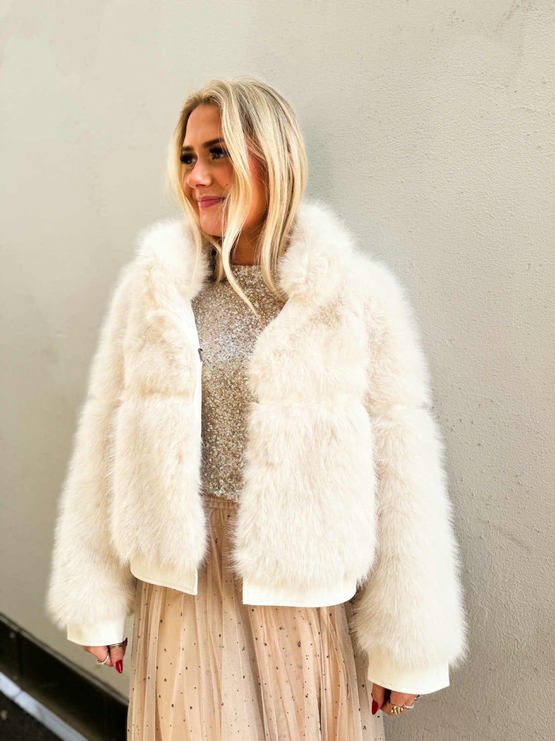 Noma Fuskepels Hemsedal Kort Jakke Hvit