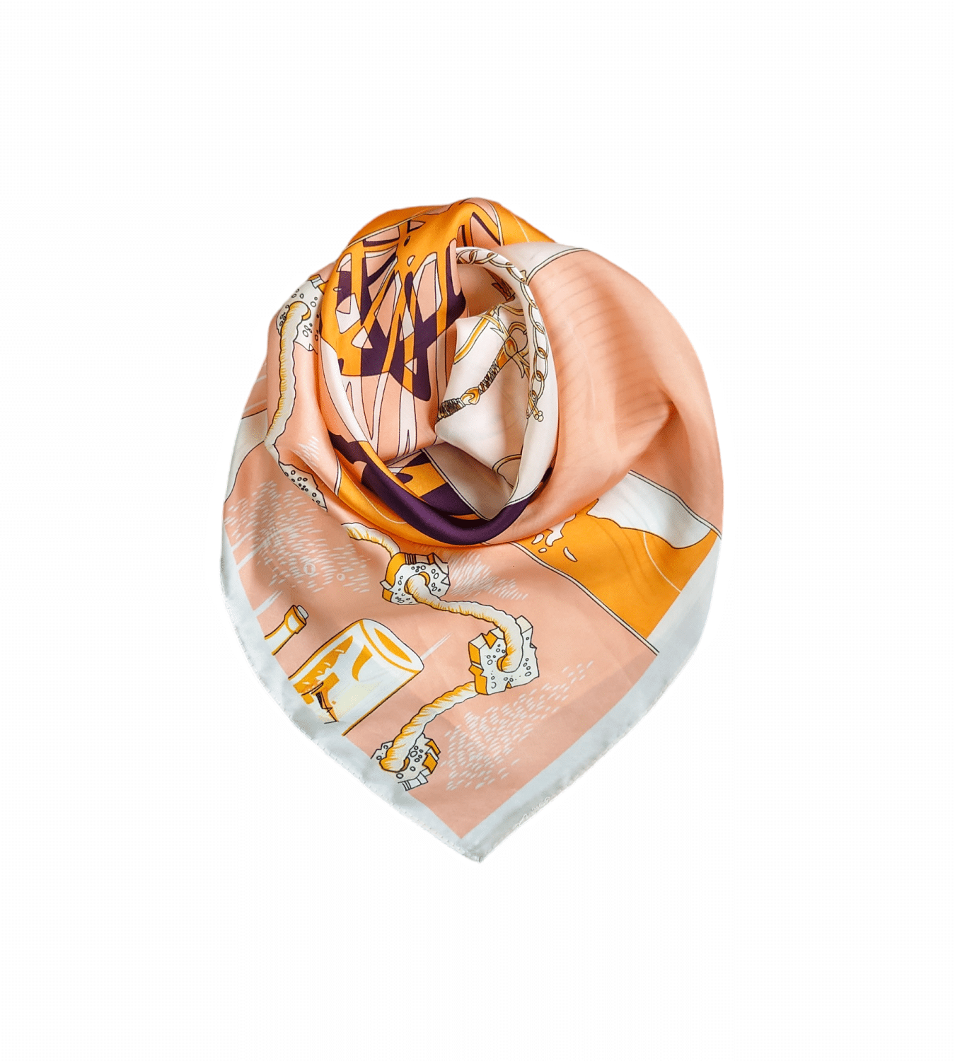 Noma Silke Skjerf Orange/Peach/Off White/Plomme