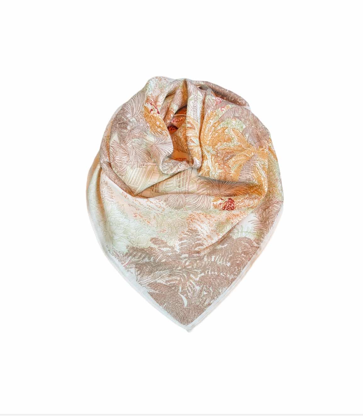 Noma Skjerf Square Beige/Off White/Orange