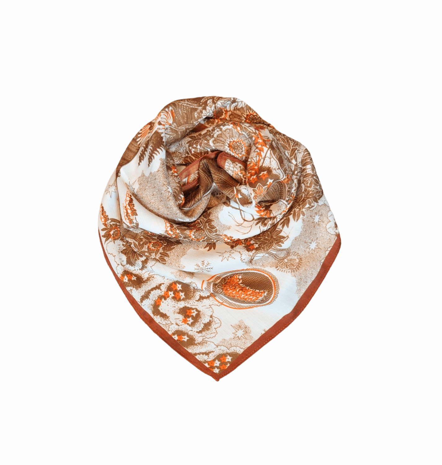 Noma Skjerf Square Brun/Off White Orange