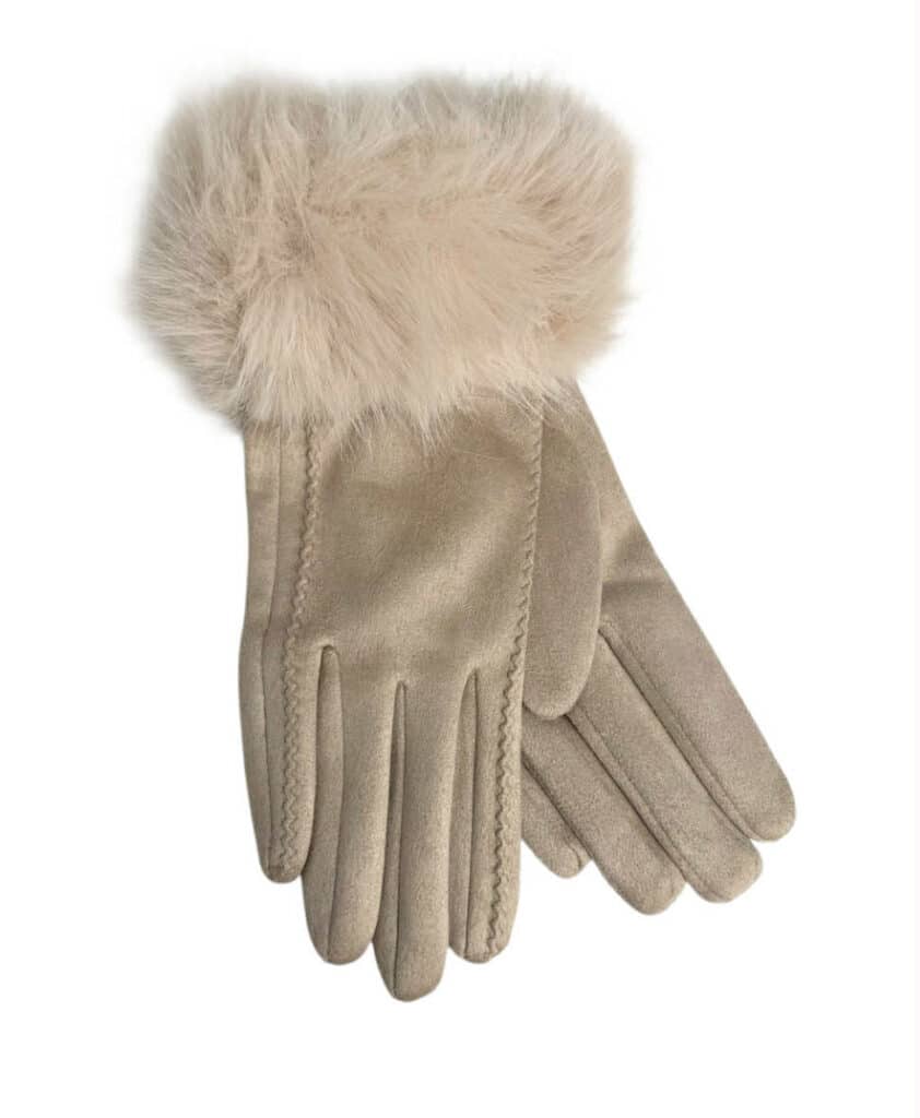 Noma Vanter Med Fuskepels Lys Beige