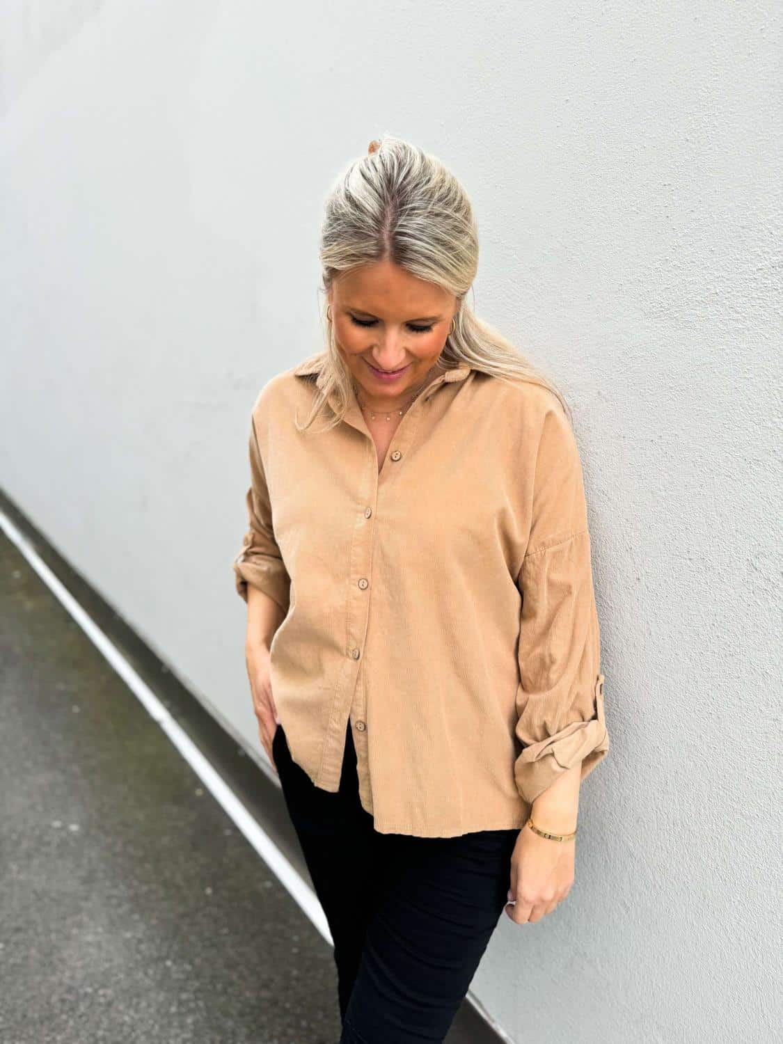 Nora Baby Cord Shirt Light Camel