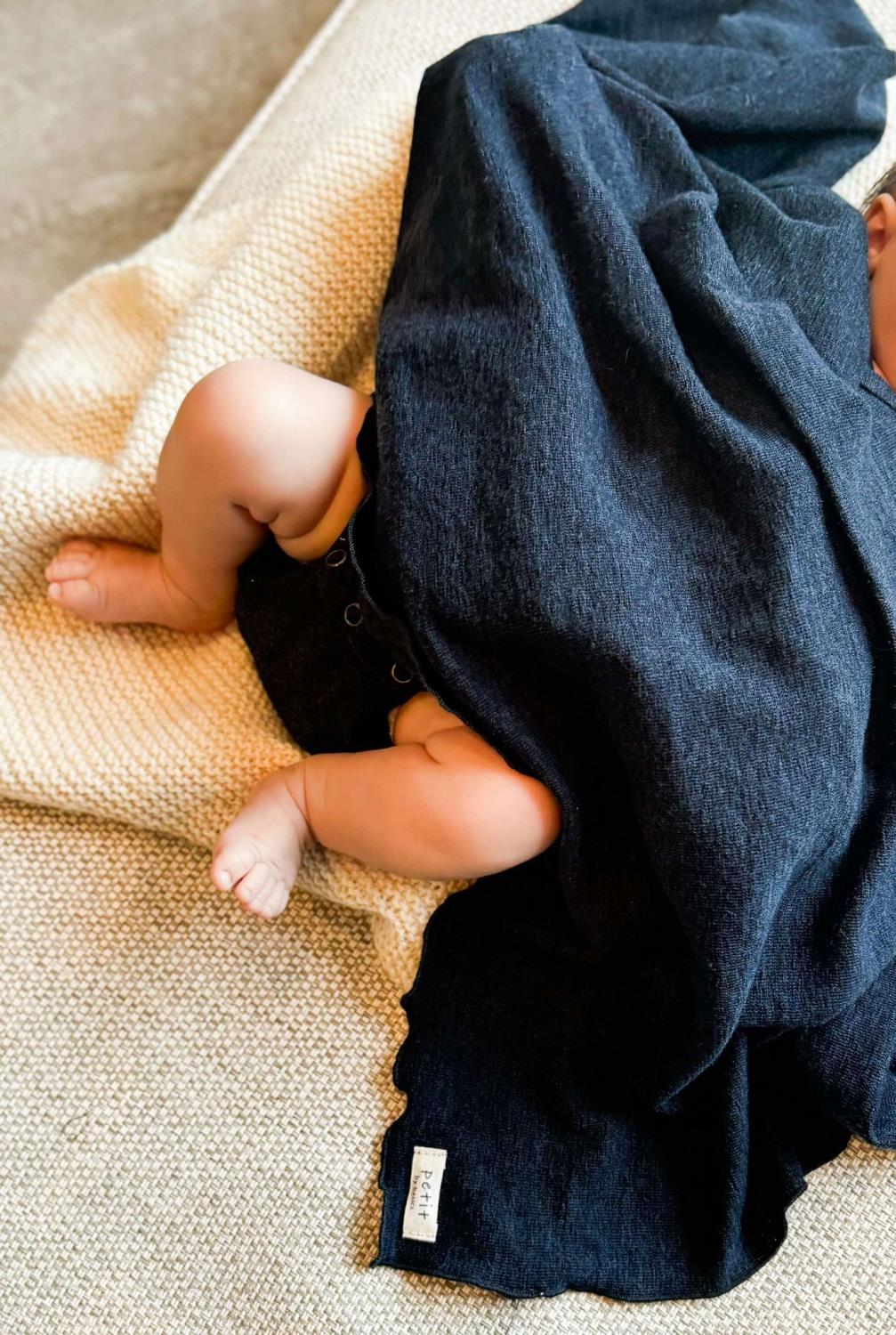 Petit By Basics Baby Blanket Midnight Blue Melange