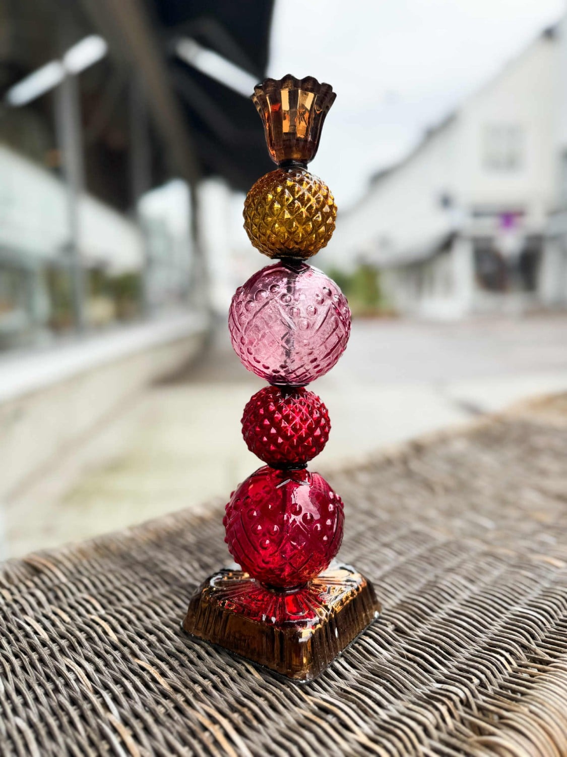 PIP Candel Holder Red/Yellow 30 cm