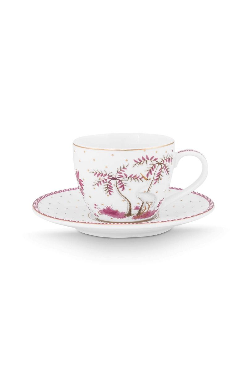 PIP Espresso Cup & Saucer Jolie Dots Gold Pink 120ml
