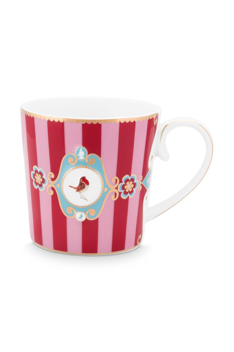 PIP Mug large Love Birds medallion Stripe Red/pink 250ml